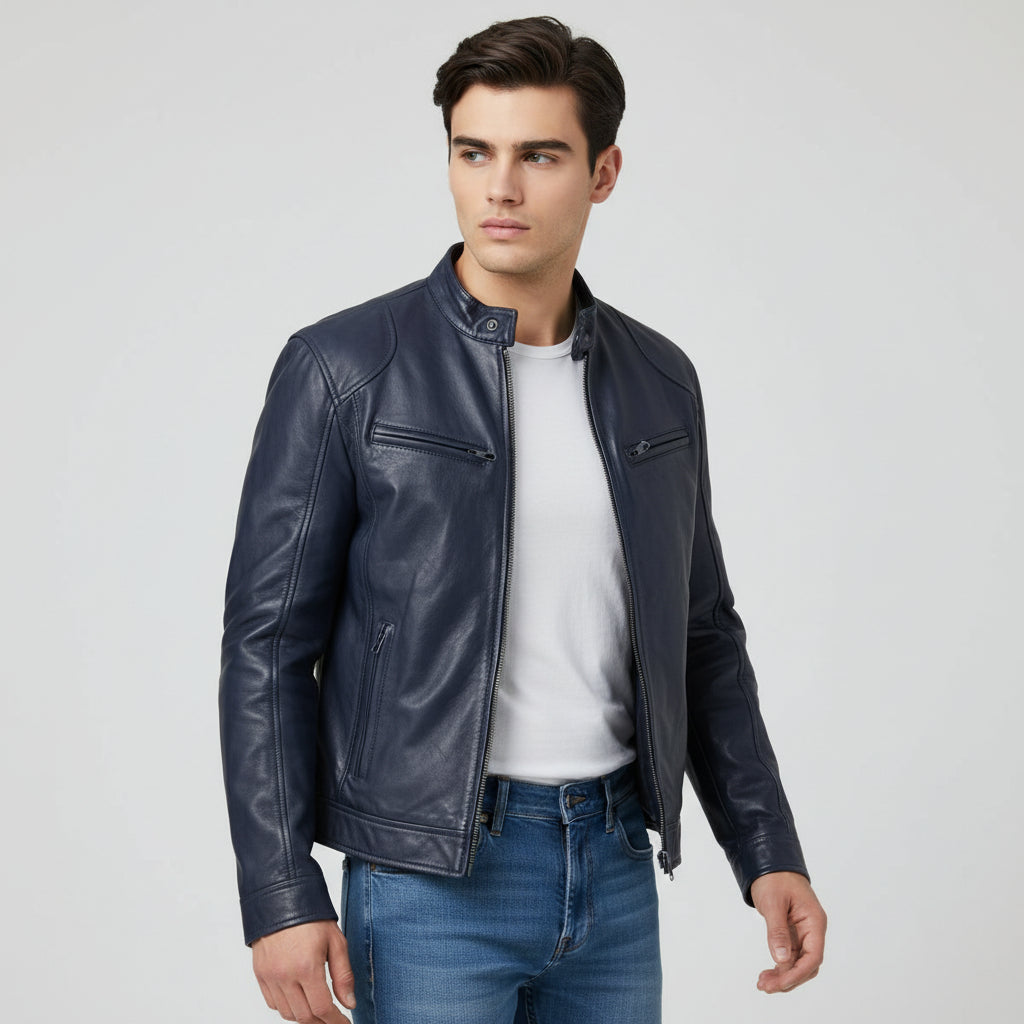 Lightweight Faux Leather Jacket For Men-Bon Voyage Vintage