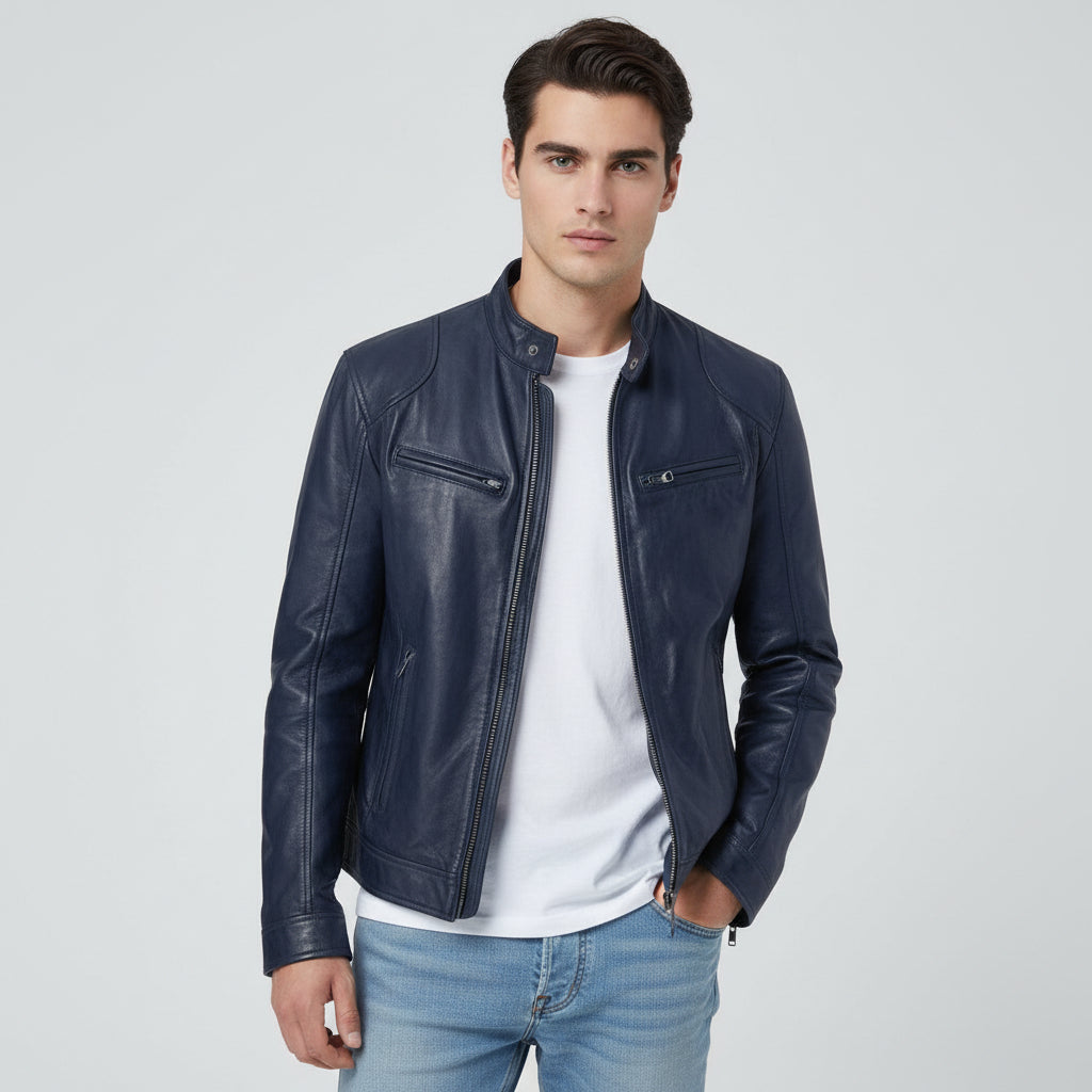 Lightweight Faux Leather Jacket For Men-Bon Voyage Vintage