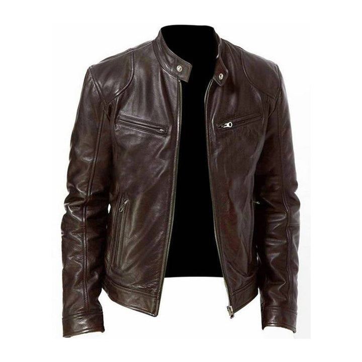 Lightweight Faux Leather Jacket For Men-Bon Voyage Vintage