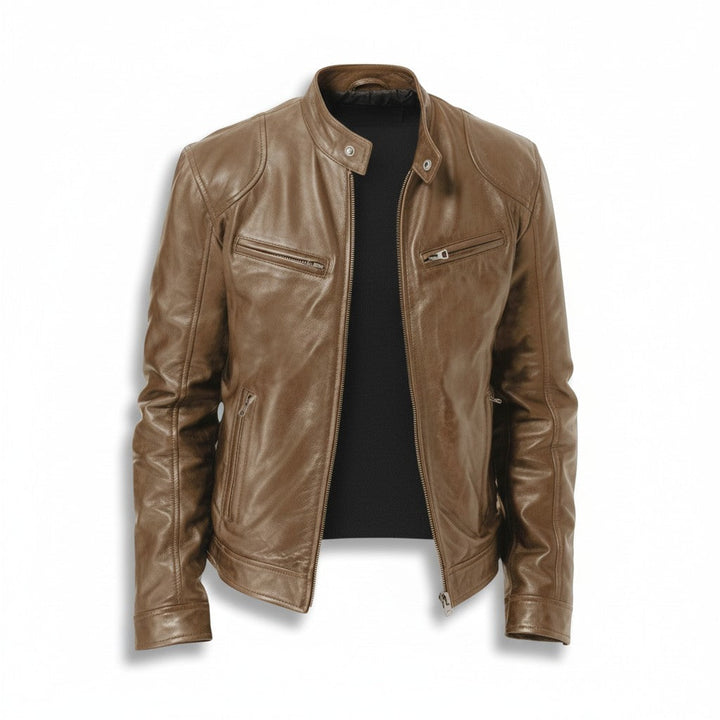 Lightweight Faux Leather Jacket For Men-Bon Voyage Vintage