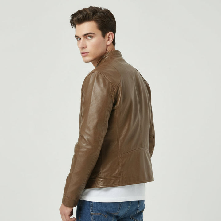 Lightweight Faux Leather Jacket For Men-Bon Voyage Vintage