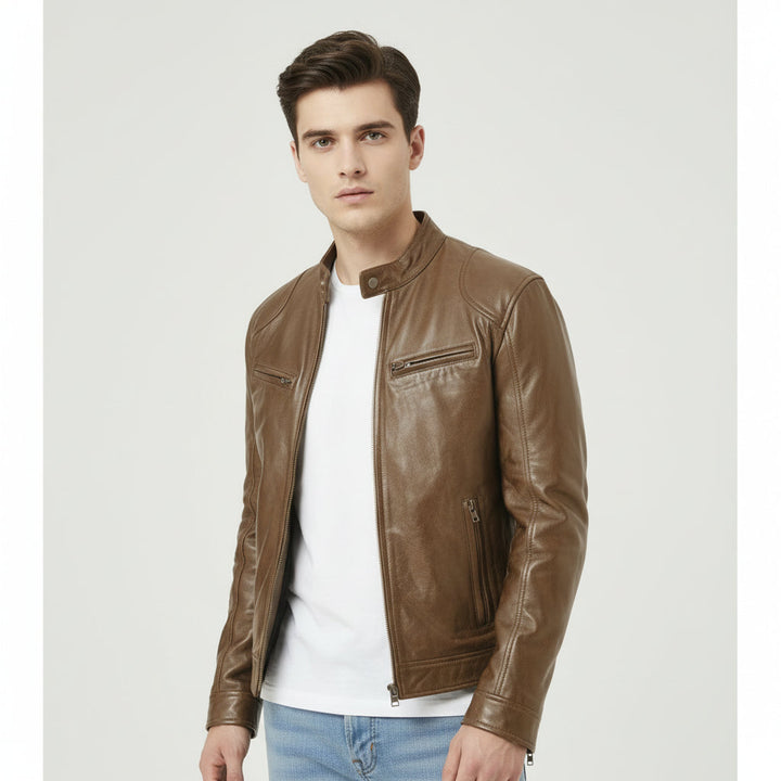 Lightweight Faux Leather Jacket For Men-Bon Voyage Vintage