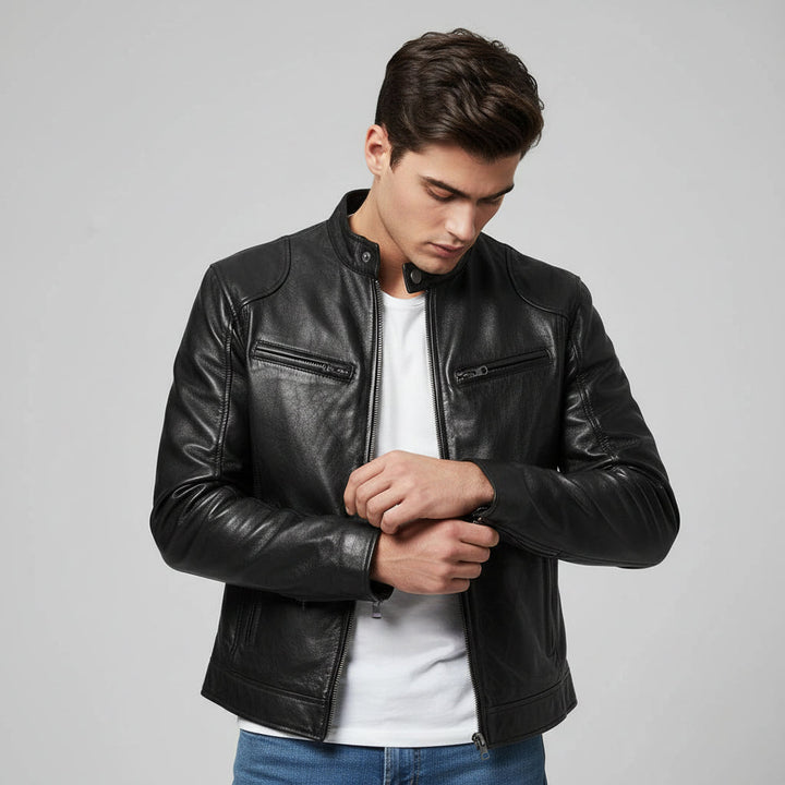 Lightweight Faux Leather Jacket For Men-Bon Voyage Vintage