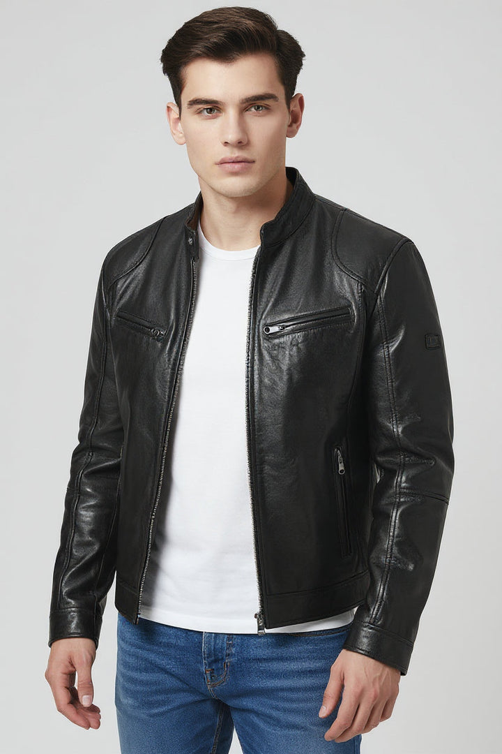 Lightweight Faux Leather Jacket For Men-Bon Voyage Vintage