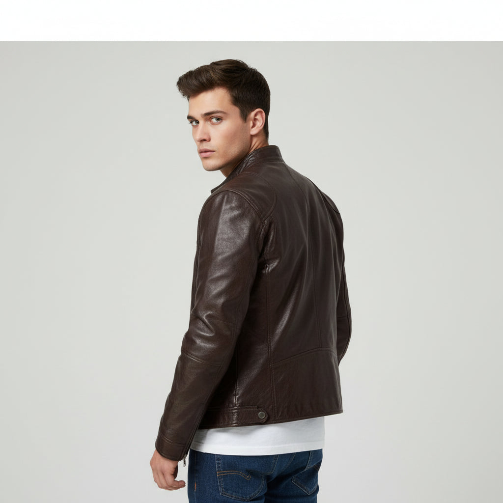 Lightweight Faux Leather Jacket For Men-Bon Voyage Vintage