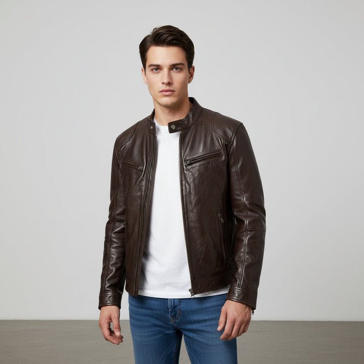 Lightweight Faux Leather Jacket For Men-Bon Voyage Vintage
