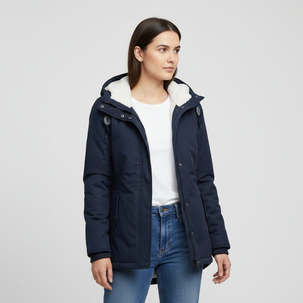 Long Waterproof Winter Coat with Hood For Women's-Bon Voyage Vintage