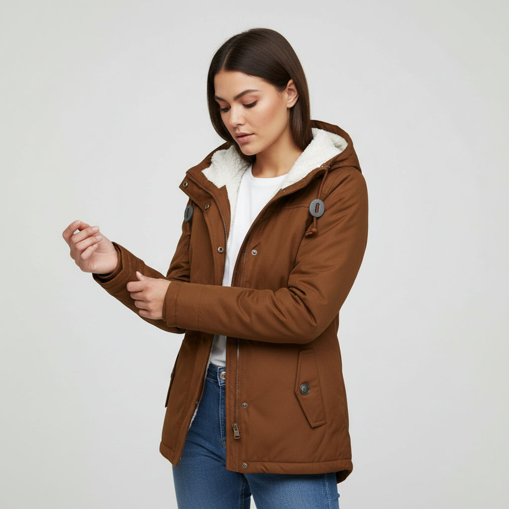 Long Waterproof Winter Coat with Hood For Women's-Bon Voyage Vintage