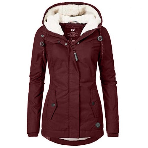 Long Waterproof Winter Coat with Hood For Women's-Bon Voyage Vintage