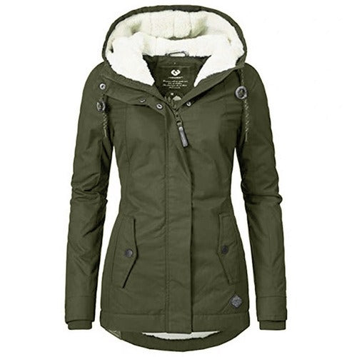 Long Waterproof Winter Coat with Hood For Women's-Bon Voyage Vintage