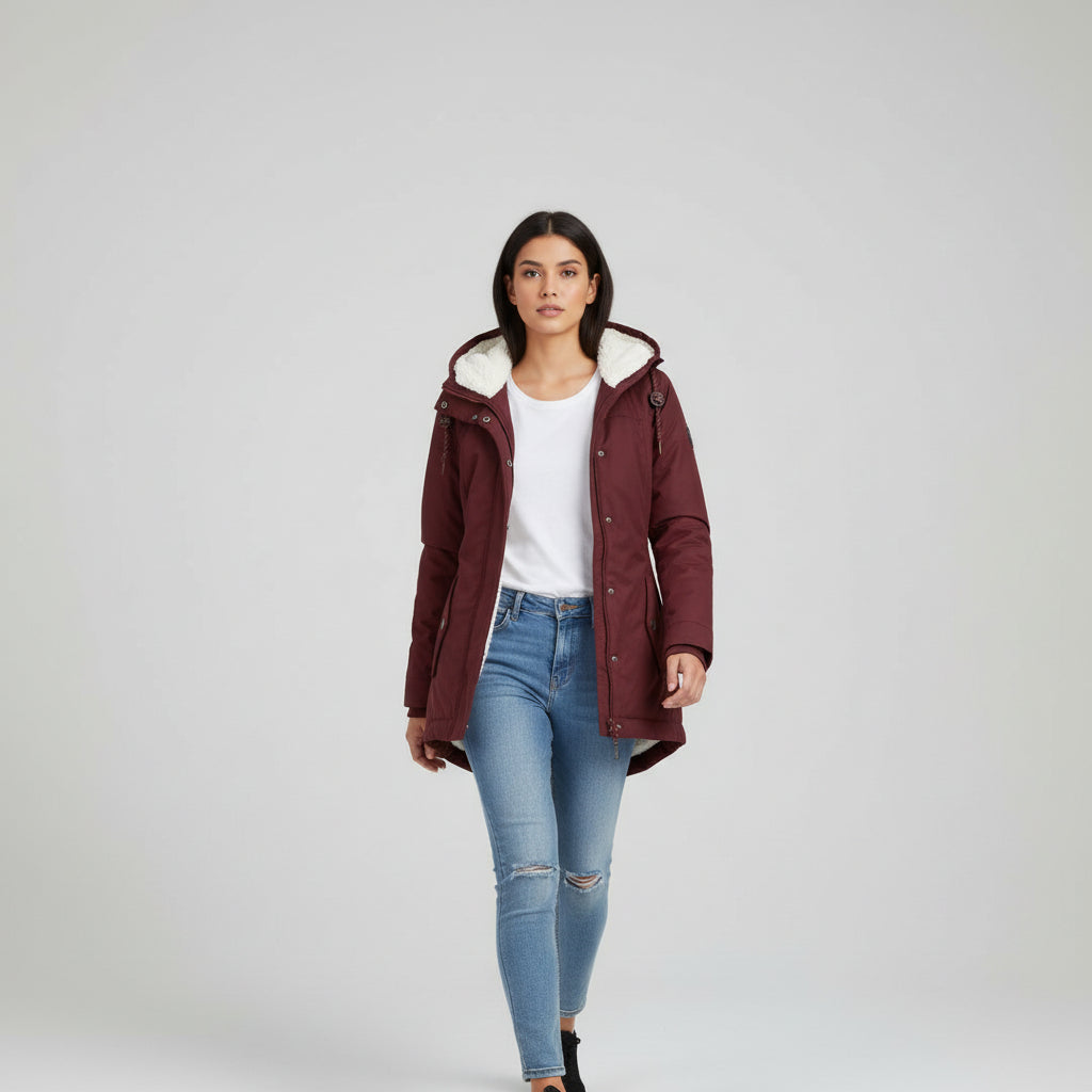 Long Waterproof Winter Coat with Hood For Women's-Bon Voyage Vintage