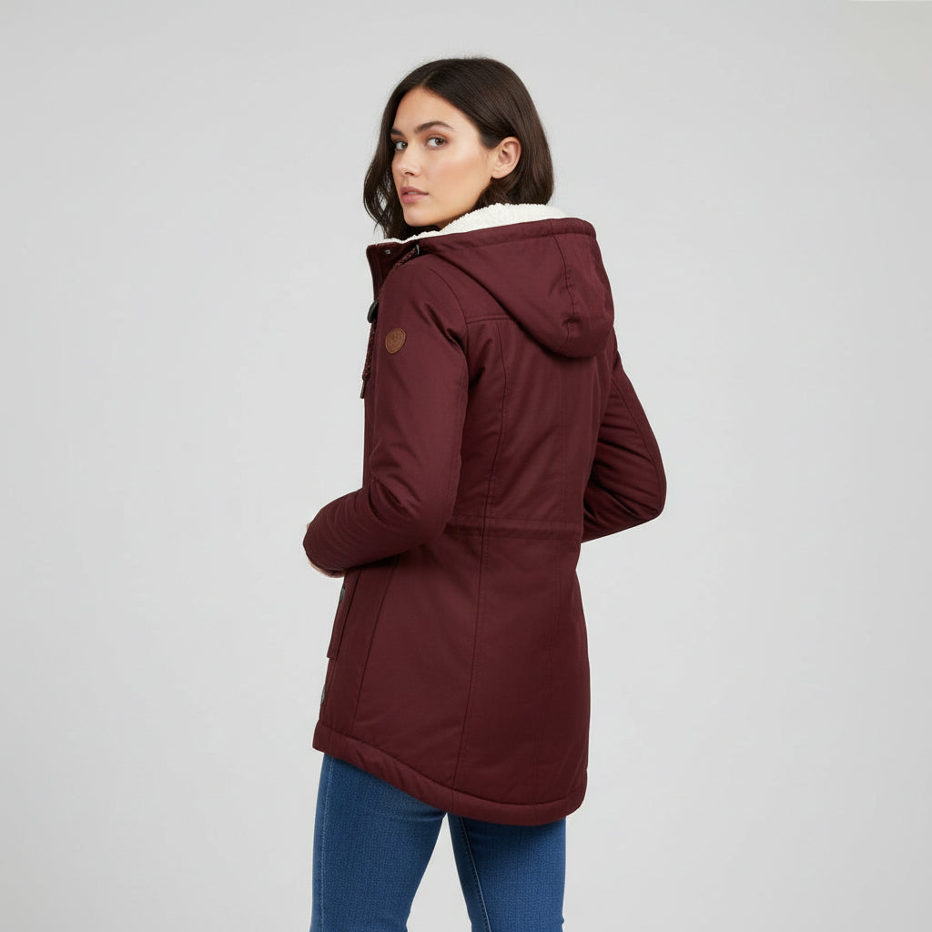 Long Waterproof Winter Coat with Hood For Women's-Bon Voyage Vintage