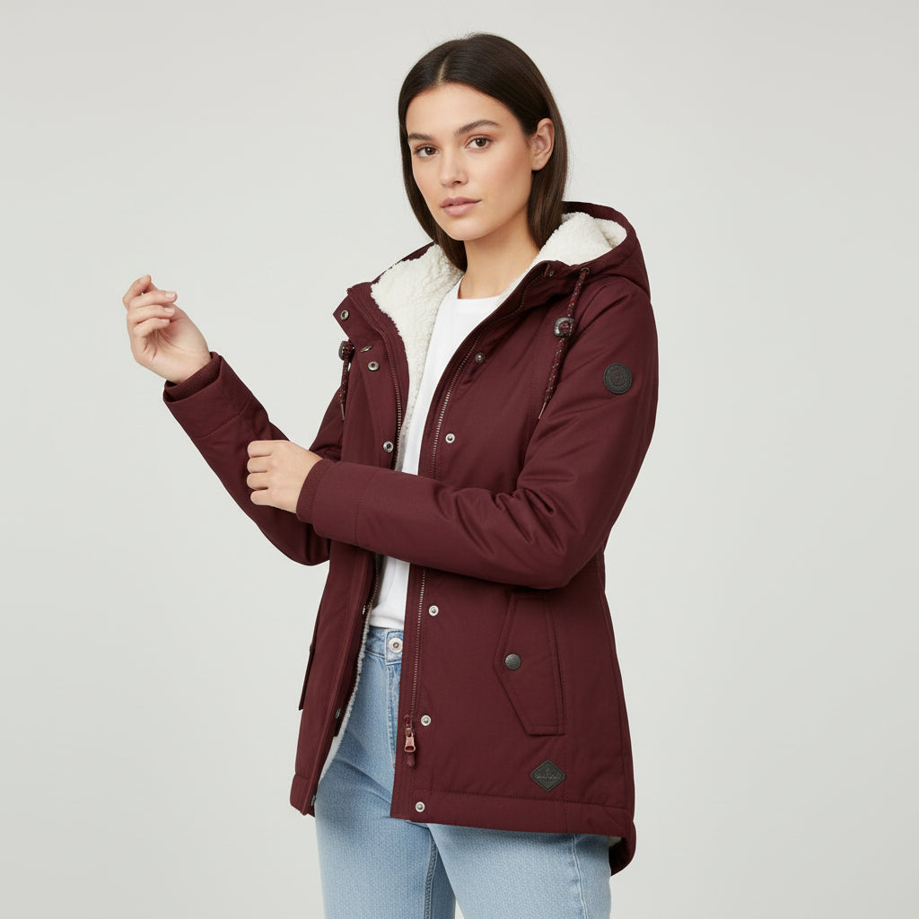 Long Waterproof Winter Coat with Hood For Women's-Bon Voyage Vintage