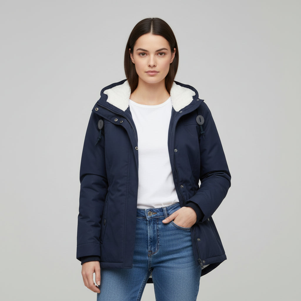Long Waterproof Winter Coat with Hood For Women's-Bon Voyage Vintage