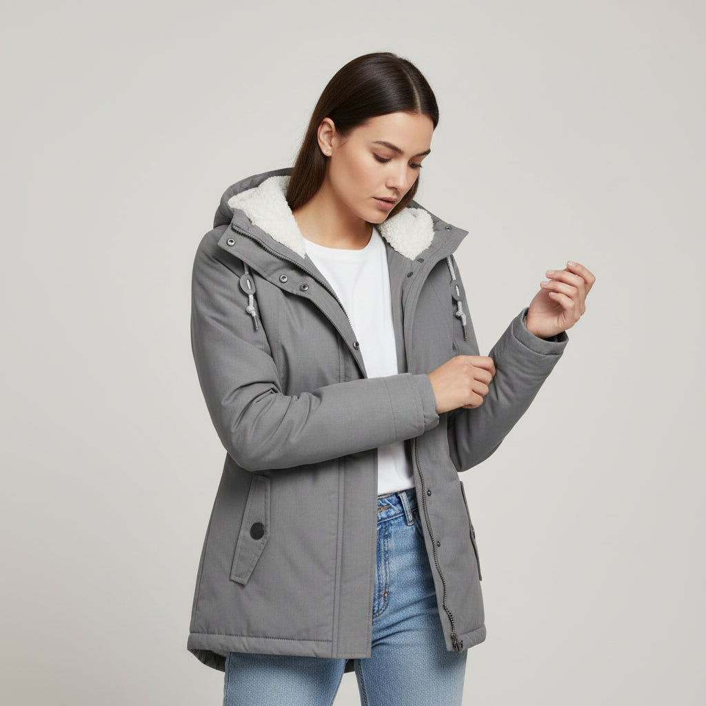 Long Waterproof Winter Coat with Hood For Women's-Bon Voyage Vintage