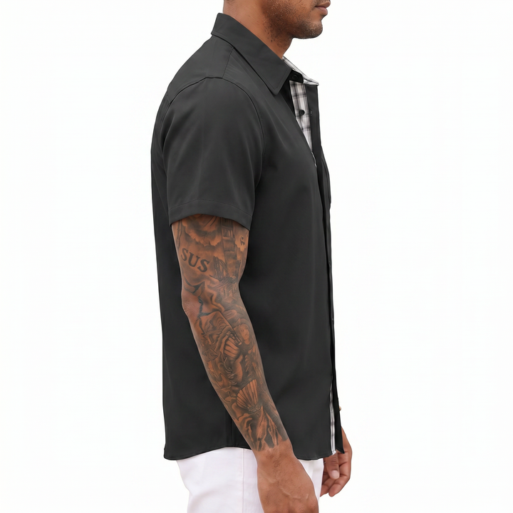 Loose-fitting Solid-color Linen Shirt For Men-Bon Voyage Vintage