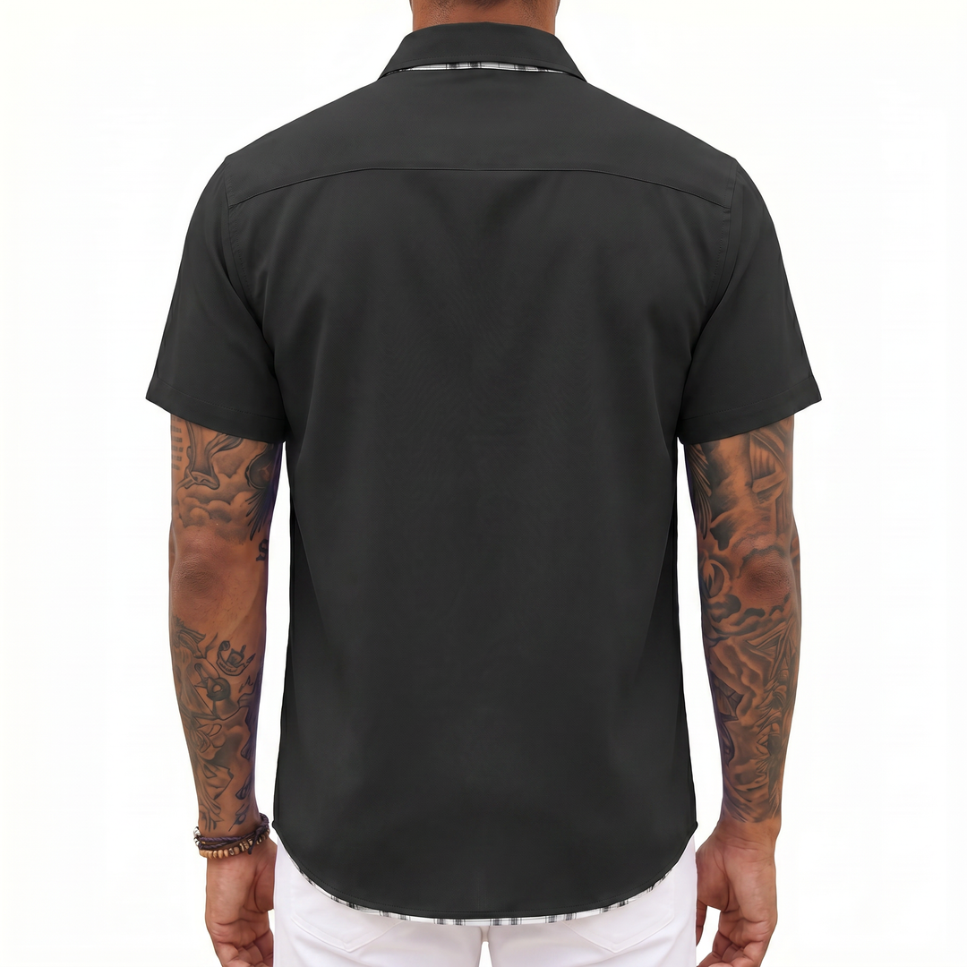 Loose-fitting Solid-color Linen Shirt For Men-Bon Voyage Vintage