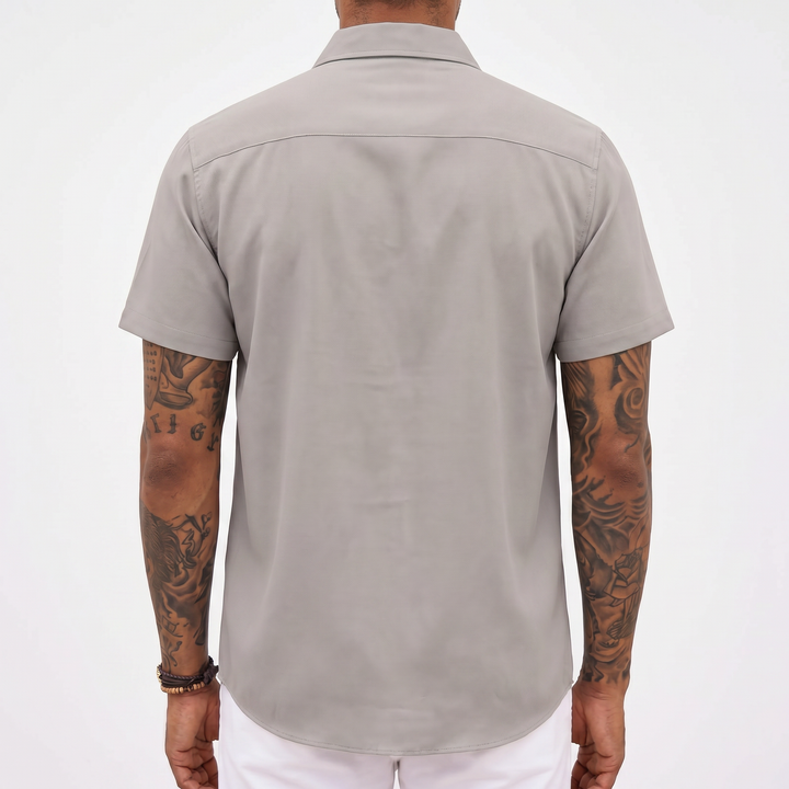 Loose-fitting Solid-color Linen Shirt For Men-Bon Voyage Vintage