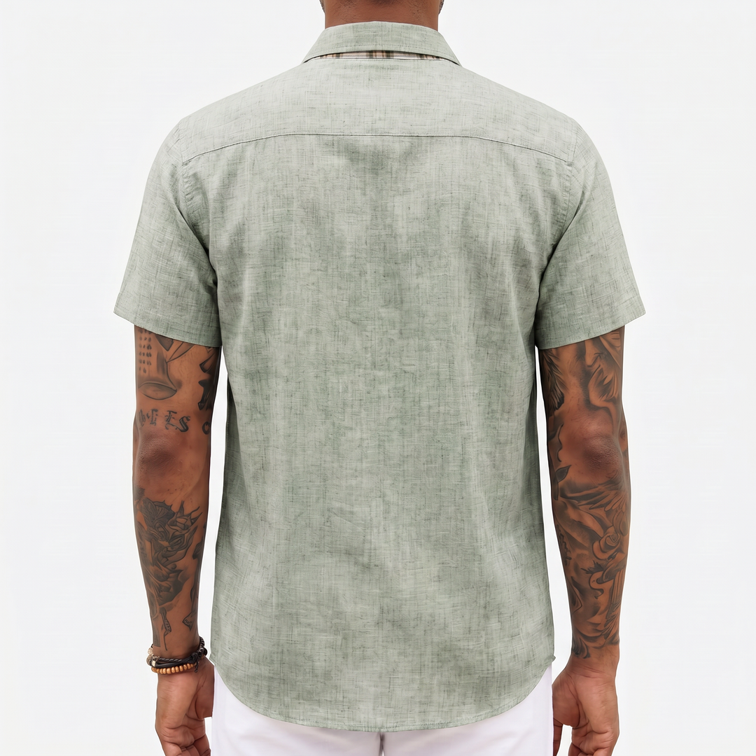 Loose-fitting Solid-color Linen Shirt For Men-Bon Voyage Vintage