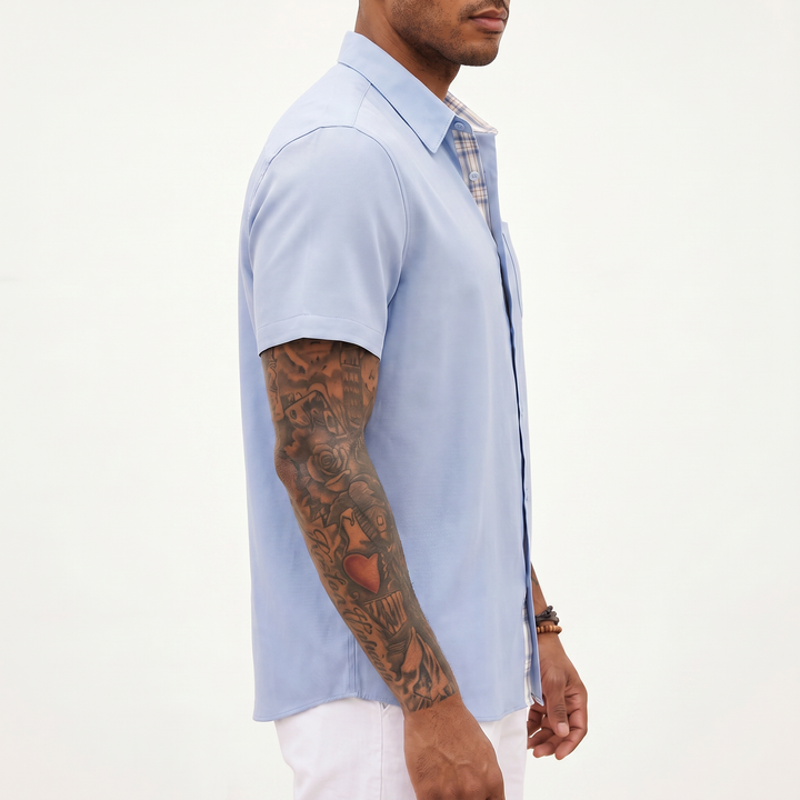 Loose-fitting Solid-color Linen Shirt For Men-Bon Voyage Vintage