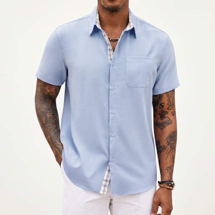 Loose-fitting Solid-color Linen Shirt For Men-Bon Voyage Vintage