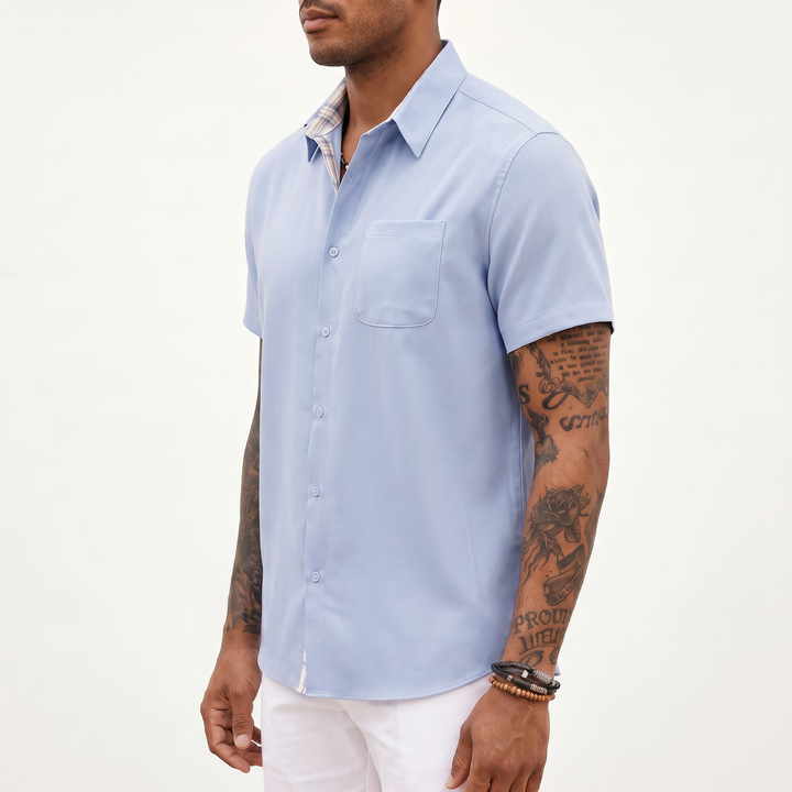 Loose-fitting Solid-color Linen Shirt For Men-Bon Voyage Vintage