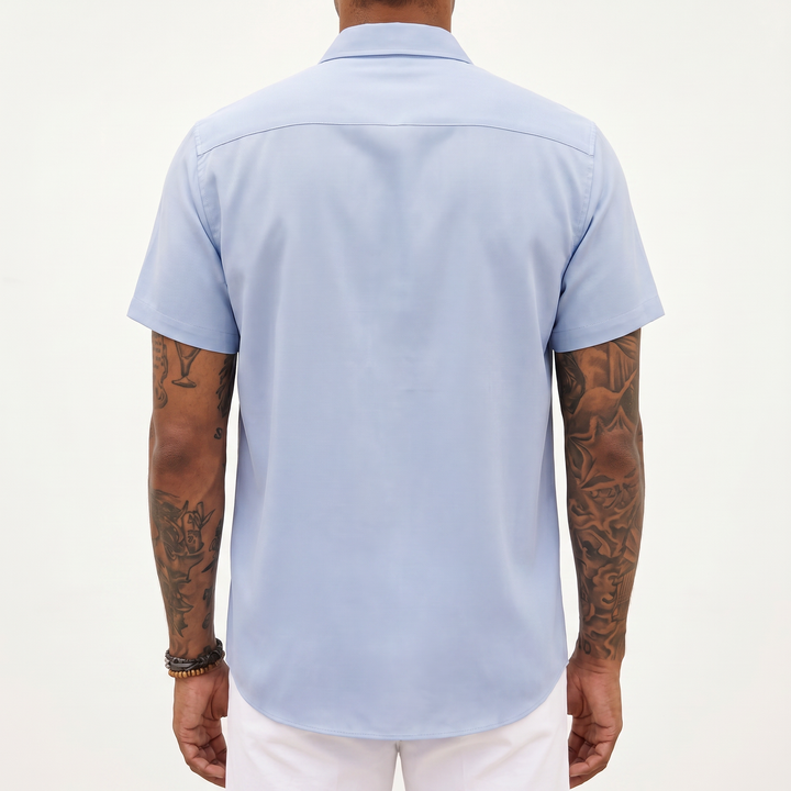 Loose-fitting Solid-color Linen Shirt For Men-Bon Voyage Vintage
