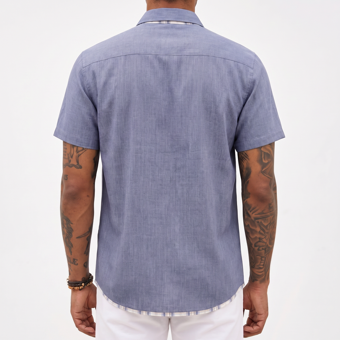 Loose-fitting Solid-color Linen Shirt For Men-Bon Voyage Vintage