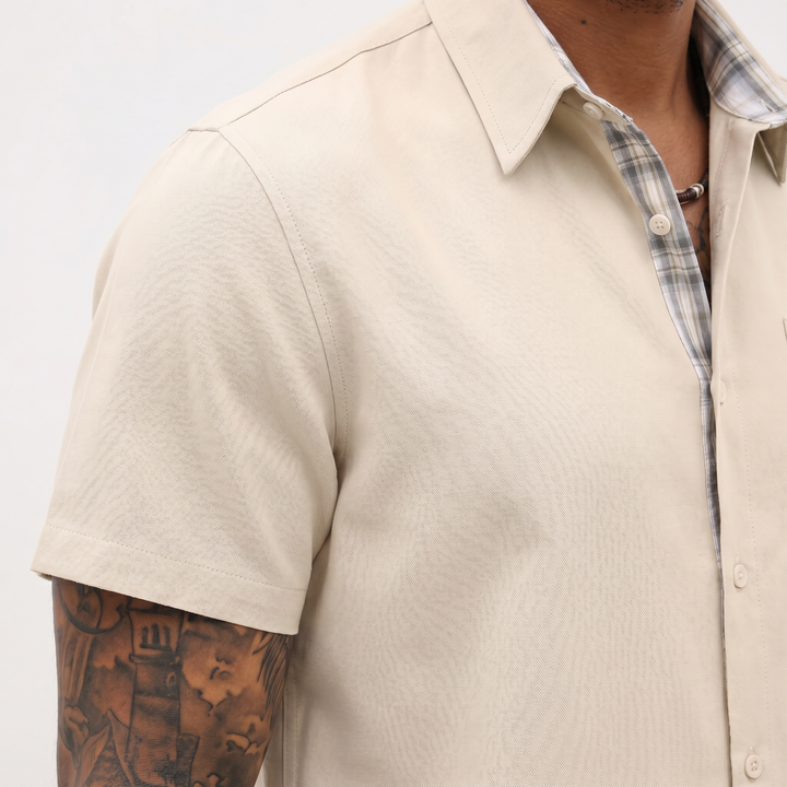 Loose-fitting Solid-color Linen Shirt For Men-Bon Voyage Vintage