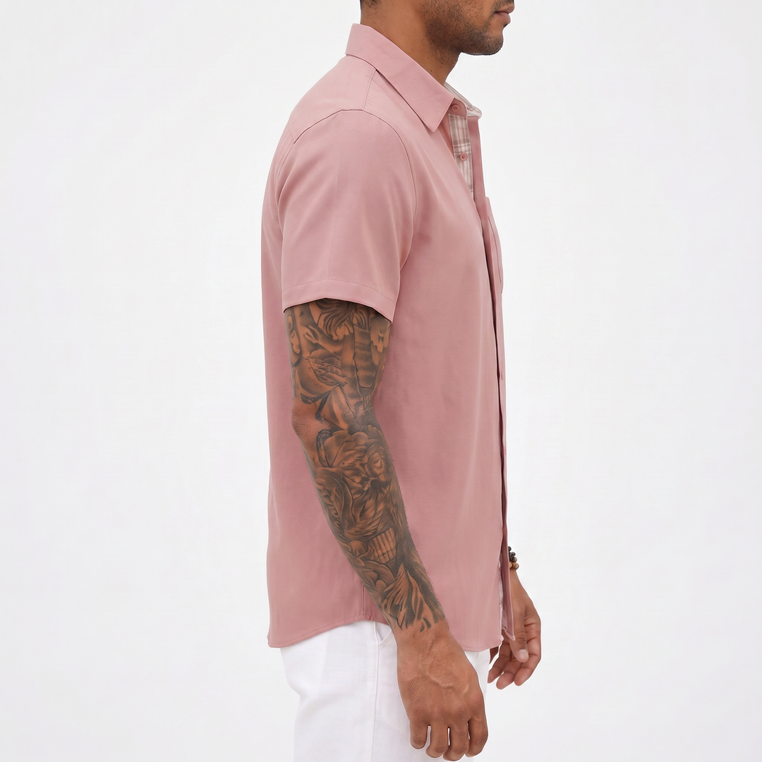 Loose-fitting Solid-color Linen Shirt For Men-Bon Voyage Vintage