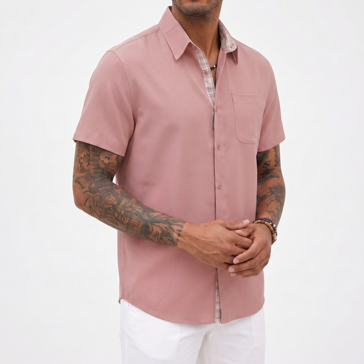 Loose-fitting Solid-color Linen Shirt For Men-Bon Voyage Vintage