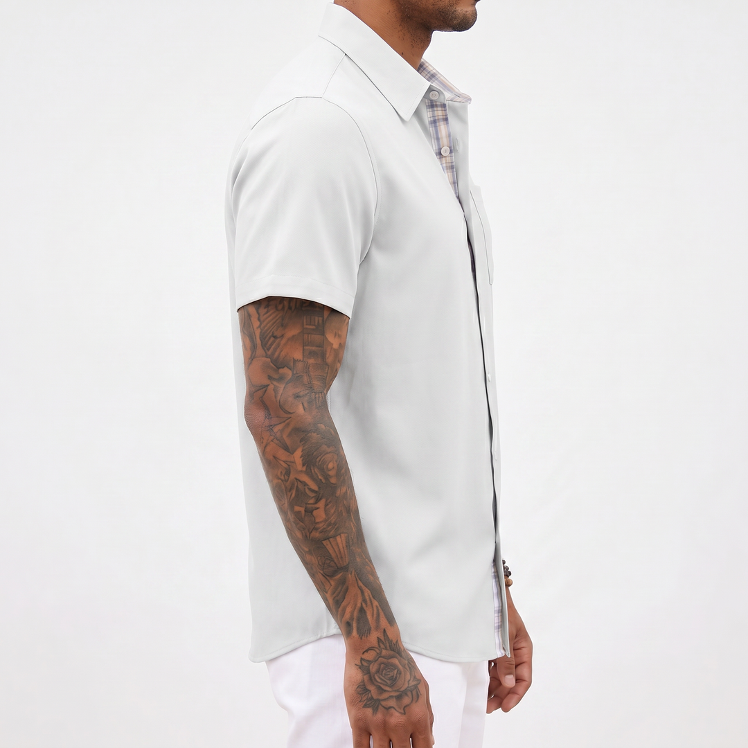 Loose-fitting Solid-color Linen Shirt For Men-Bon Voyage Vintage