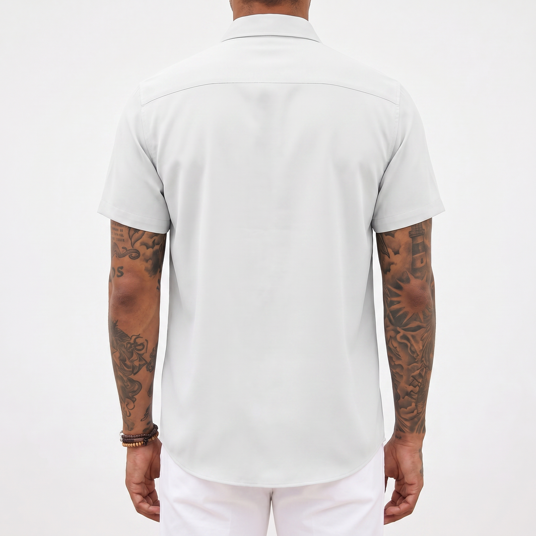 Loose-fitting Solid-color Linen Shirt For Men-Bon Voyage Vintage
