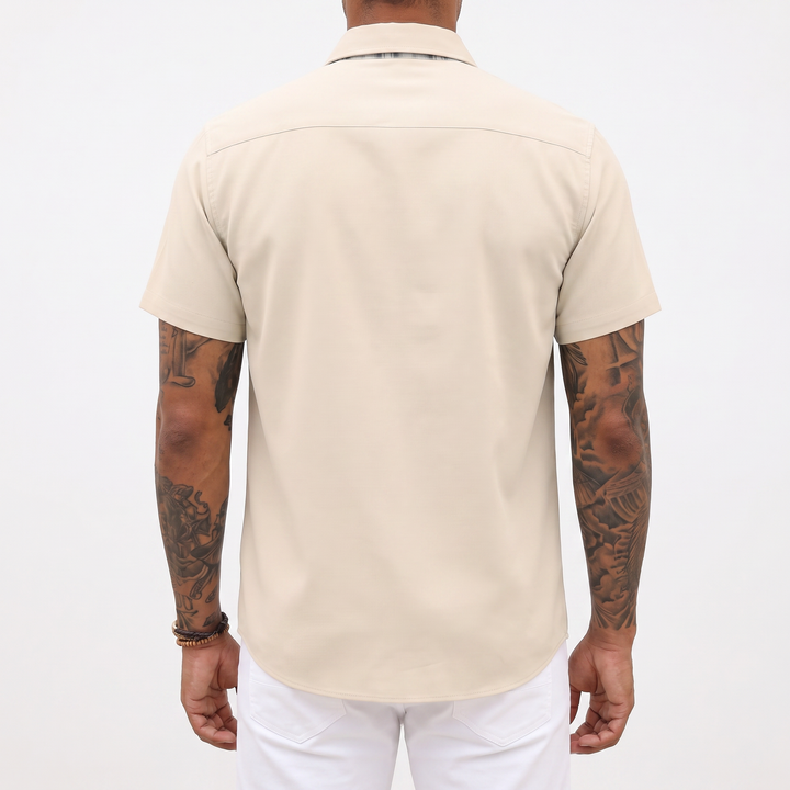 Loose-fitting Solid-color Linen Shirt For Men-Bon Voyage Vintage