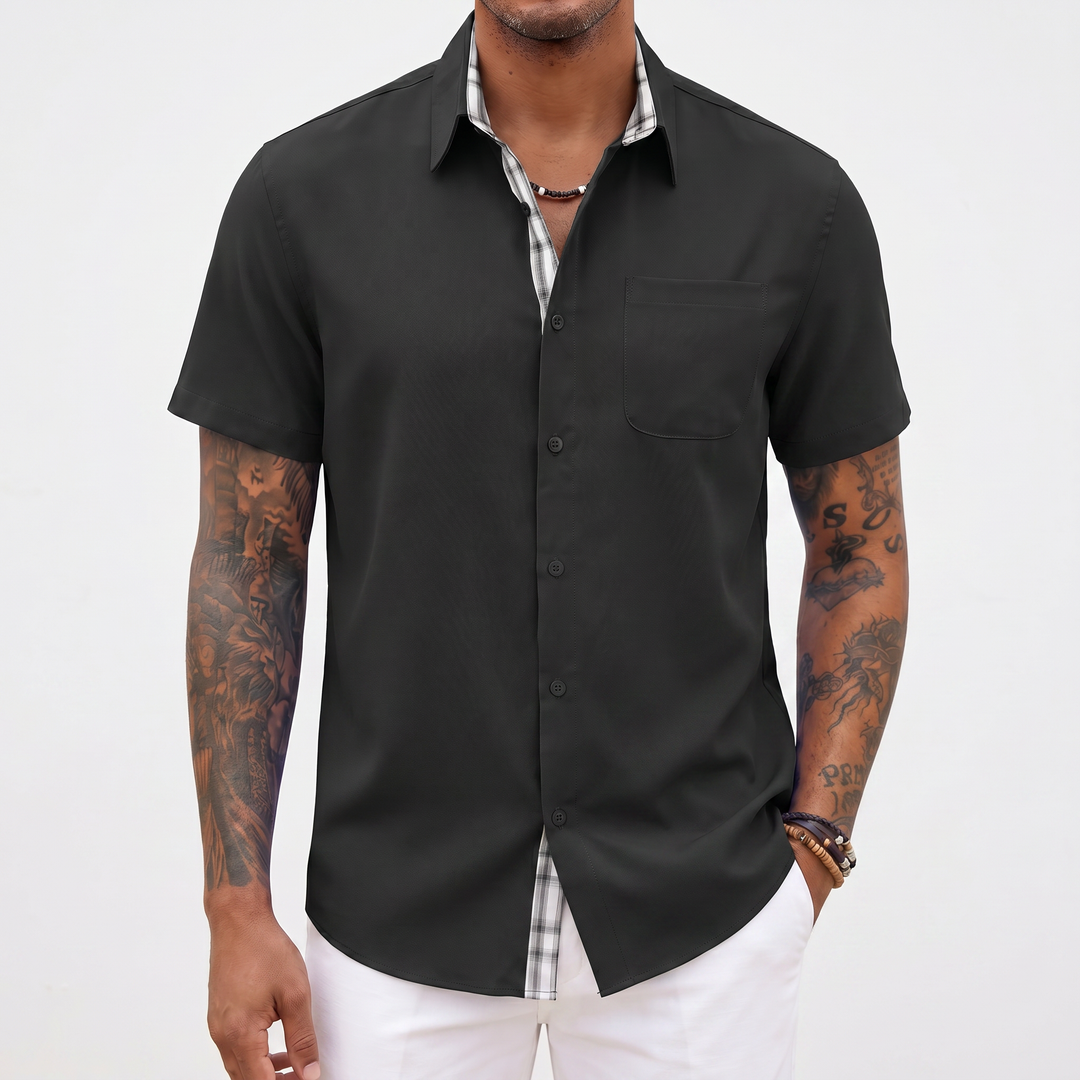 Loose-fitting Solid-color Linen Shirt For Men-Bon Voyage Vintage