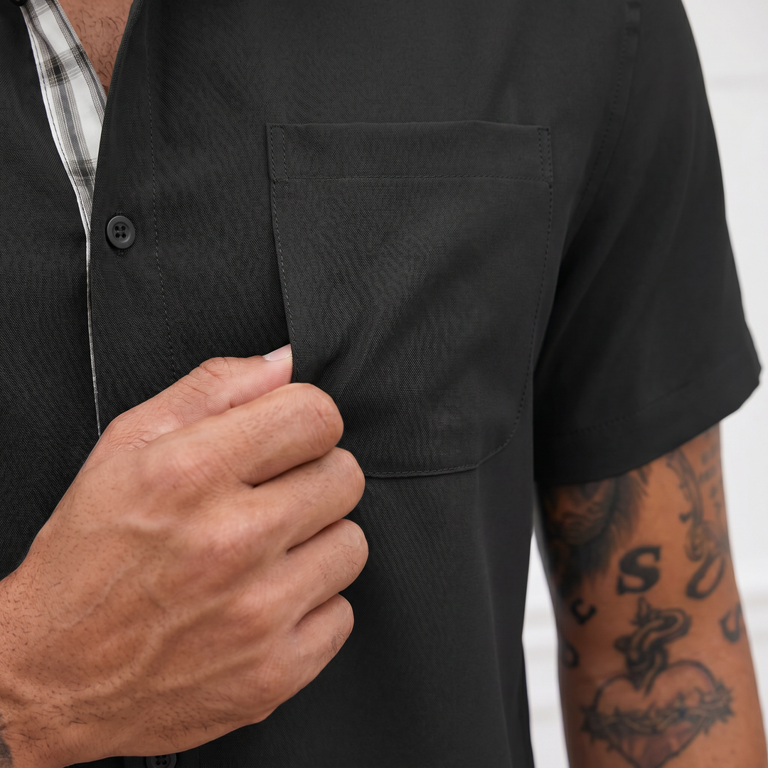 Loose-fitting Solid-color Linen Shirt For Men-Bon Voyage Vintage