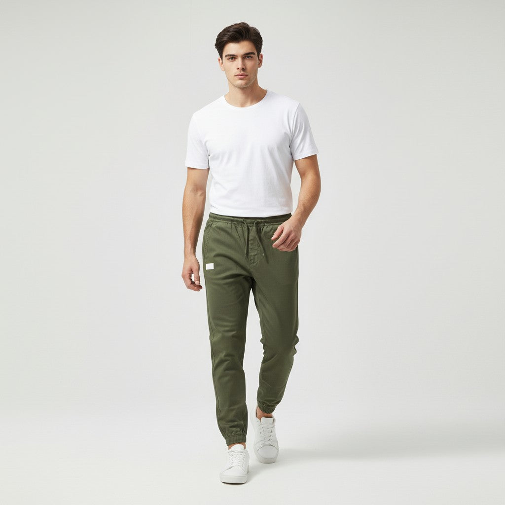 Men’s Autumn Polyester Pants Slim Fit Casual Fall Trousers-Bon Voyage Vintage