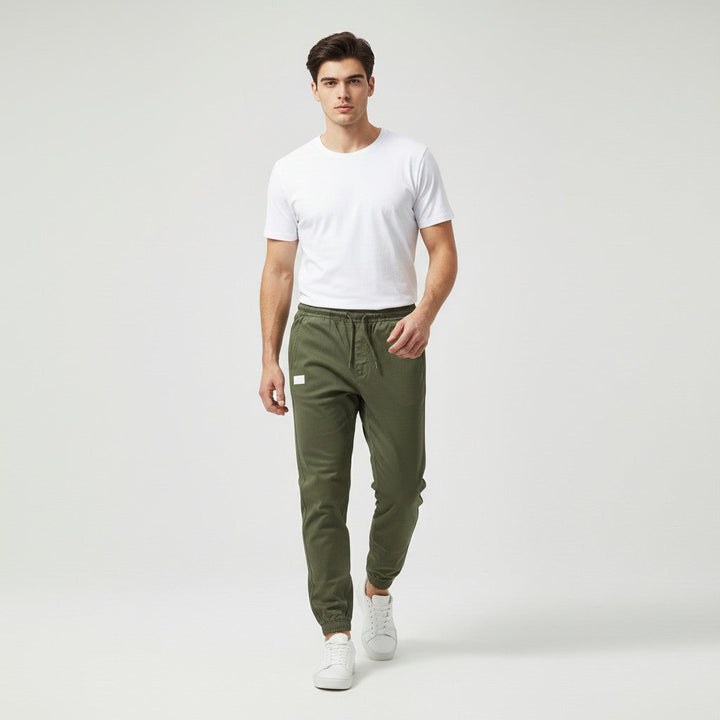 Men’s Autumn Polyester Pants Slim Fit Casual Fall Trousers-Bon Voyage Vintage