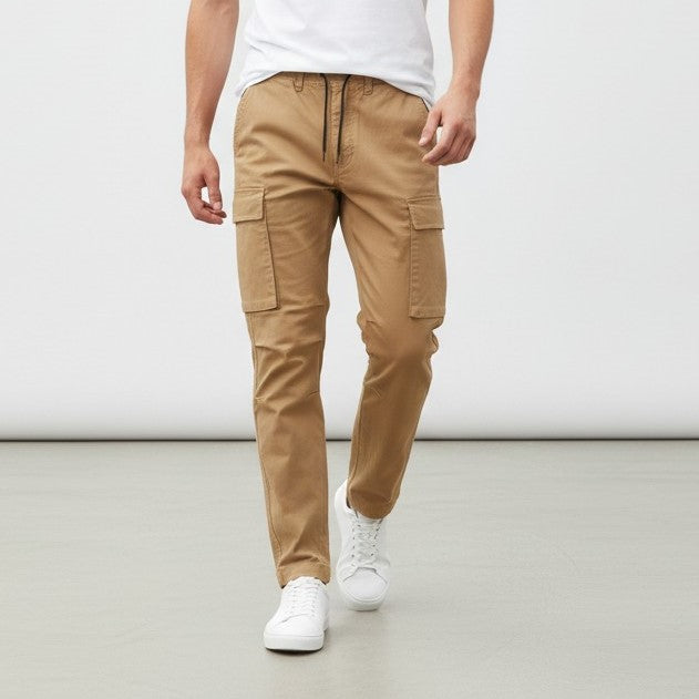 Men’s Cargo Pants Cotton Blend Relaxed Fit Multi-Pocket Trousers-Bon Voyage Vintage