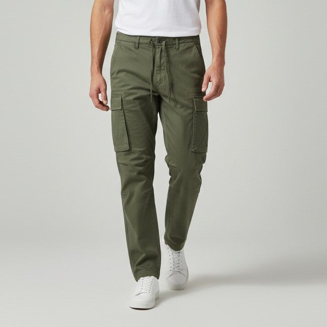 Men’s Cargo Pants Cotton Blend Relaxed Fit Multi-Pocket Trousers-Bon Voyage Vintage