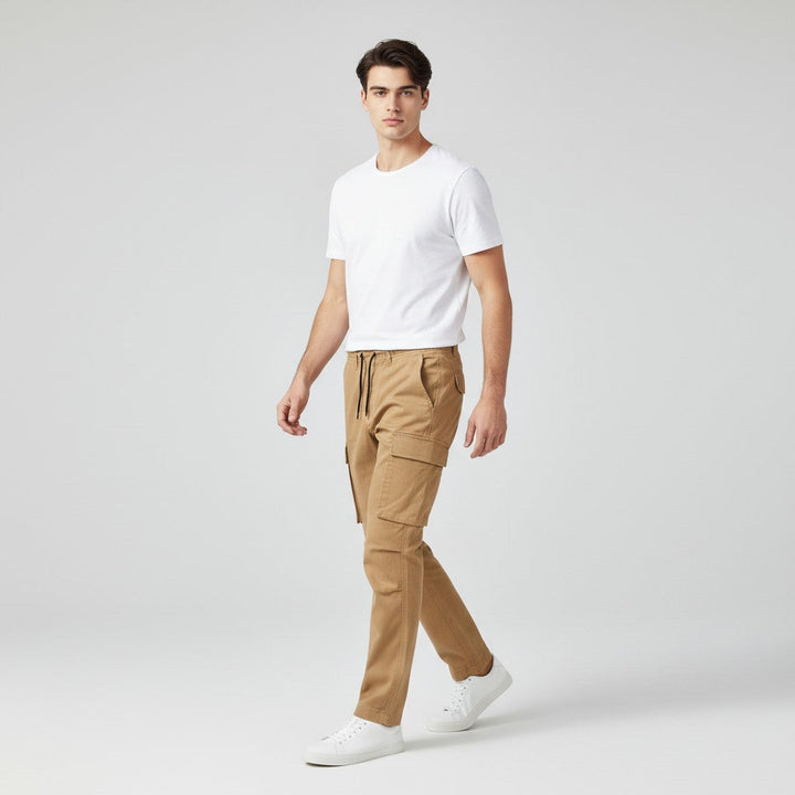 Men’s Cargo Pants Cotton Blend Relaxed Fit Multi-Pocket Trousers-Bon Voyage Vintage