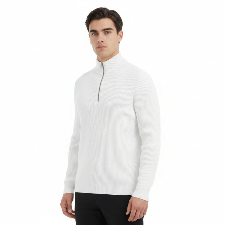 Men’s Casual Long Sleeve Polo Shirt with Zipper Stand Collar-Bon Voyage Vintage