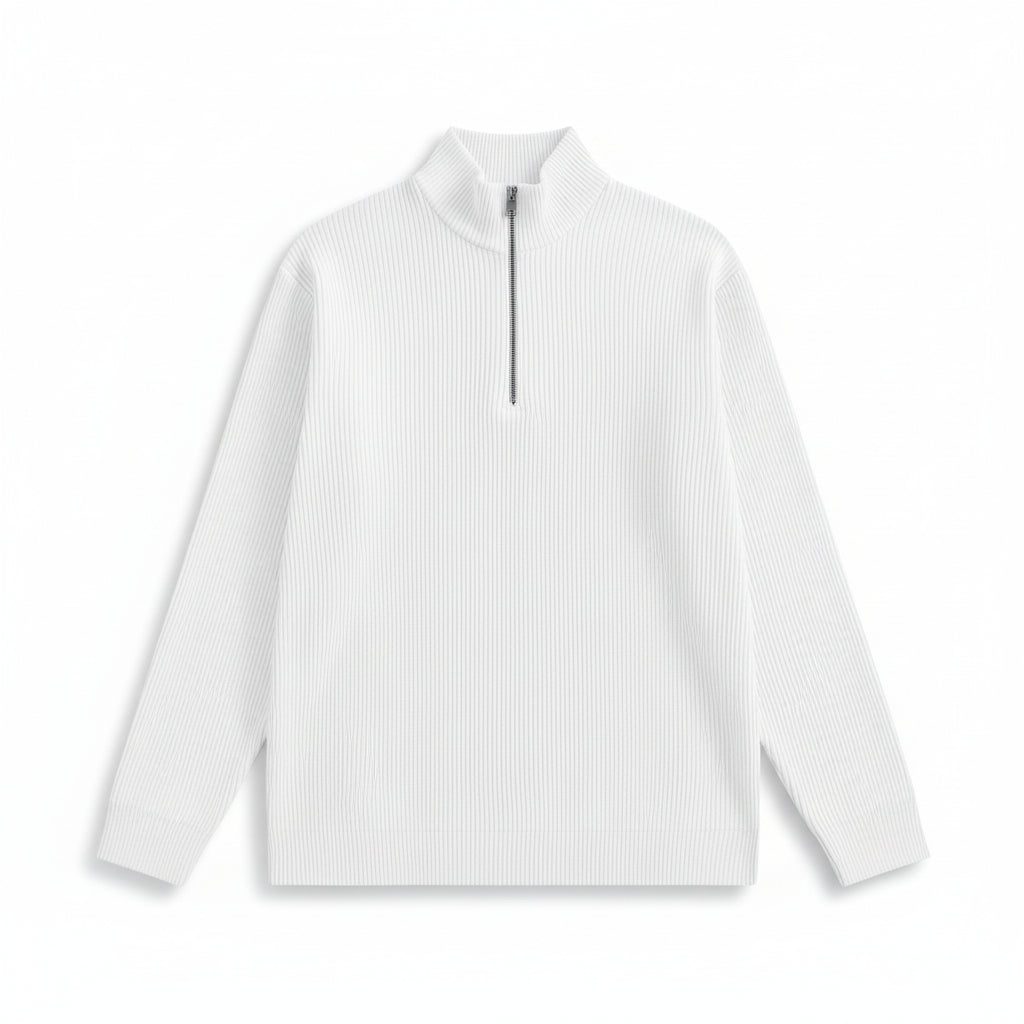 Men’s Casual Long Sleeve Polo Shirt with Zipper Stand Collar-Bon Voyage Vintage