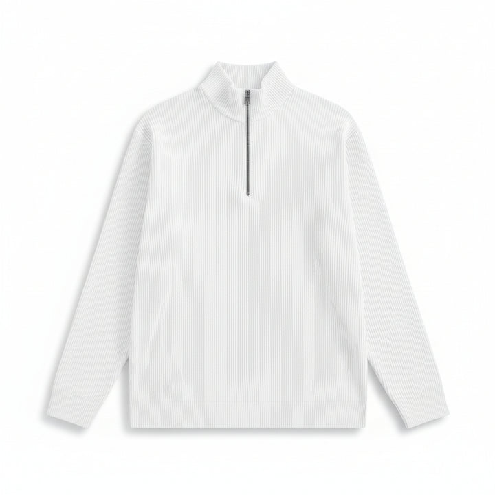 Men’s Casual Long Sleeve Polo Shirt with Zipper Stand Collar-Bon Voyage Vintage