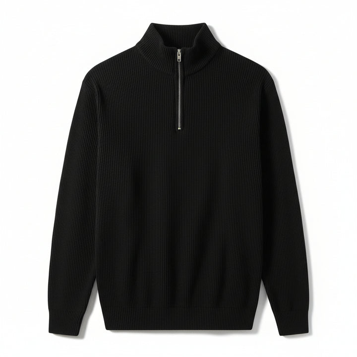 Men’s Casual Long Sleeve Polo Shirt with Zipper Stand Collar-Bon Voyage Vintage