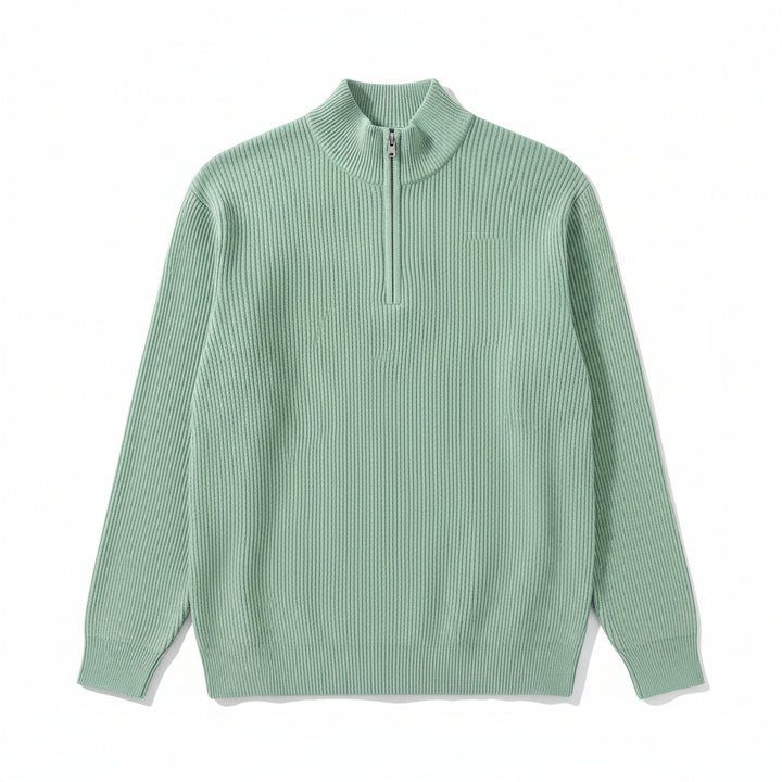 Men’s Casual Long Sleeve Polo Shirt with Zipper Stand Collar-Bon Voyage Vintage
