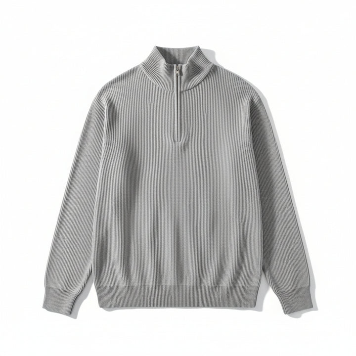 Men’s Casual Long Sleeve Polo Shirt with Zipper Stand Collar-Bon Voyage Vintage