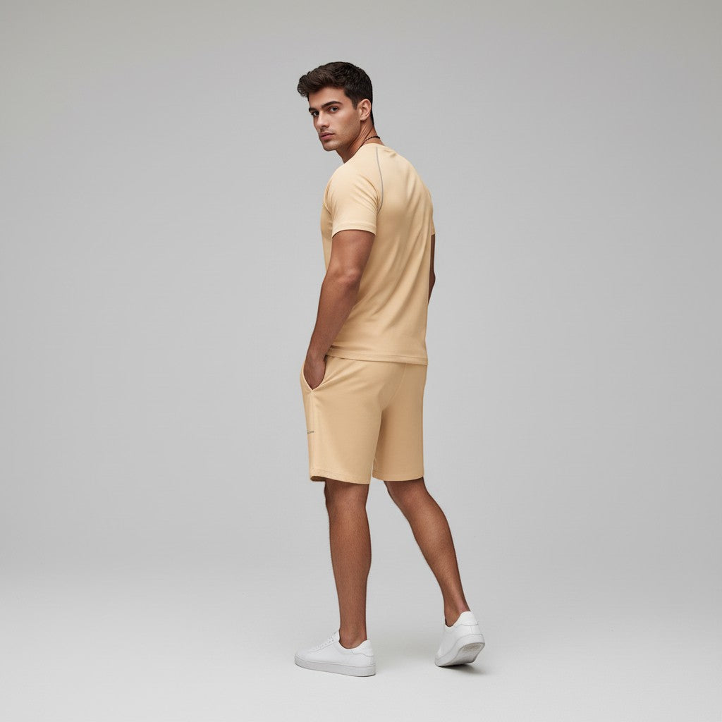 Men's Casual Minimalist Short Sleeve Shorts Suit-Bon Voyage Vintage