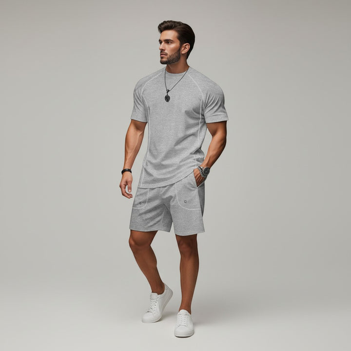 Men's Casual Minimalist Short Sleeve Shorts Suit-Bon Voyage Vintage