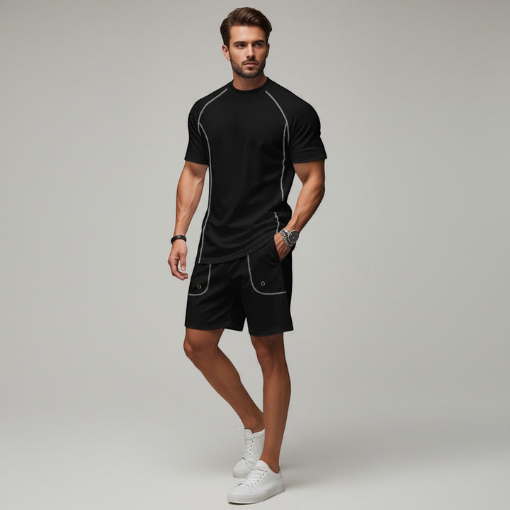 Men's Casual Minimalist Short Sleeve Shorts Suit-Bon Voyage Vintage